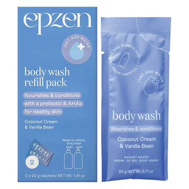 EpZen Body Wash Refill Pack Coconut Cream and Vanilla Bean 2pk